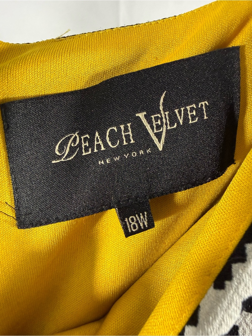 Peach Velvet Black White Geometric Sheath Dress Plus Size 18W Career Office - Picture 4 of 5